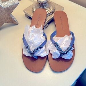 JEWEL BADGLEY MISCHKA Womens Periwinkle Blue rhinestone Sandal 7.5